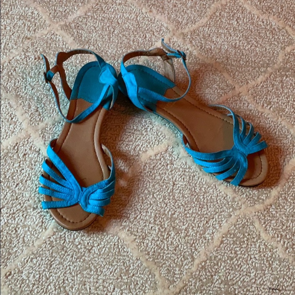 Blue canvas sandals